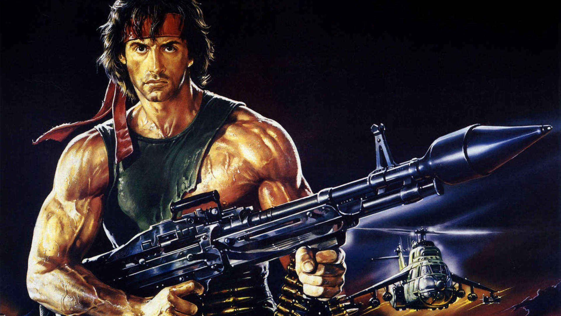 VFX course poster for Industry Survival Workshop showing Sylvester Stallone holding a Bazooka.